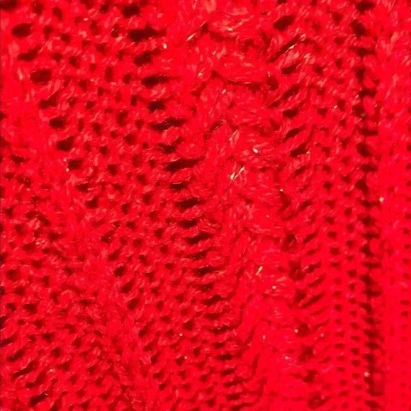 Red Croft & Barrow  Crew Neck Ribbed Sweater w A Bit of Holiday Sparkle - Picture 7 of 7